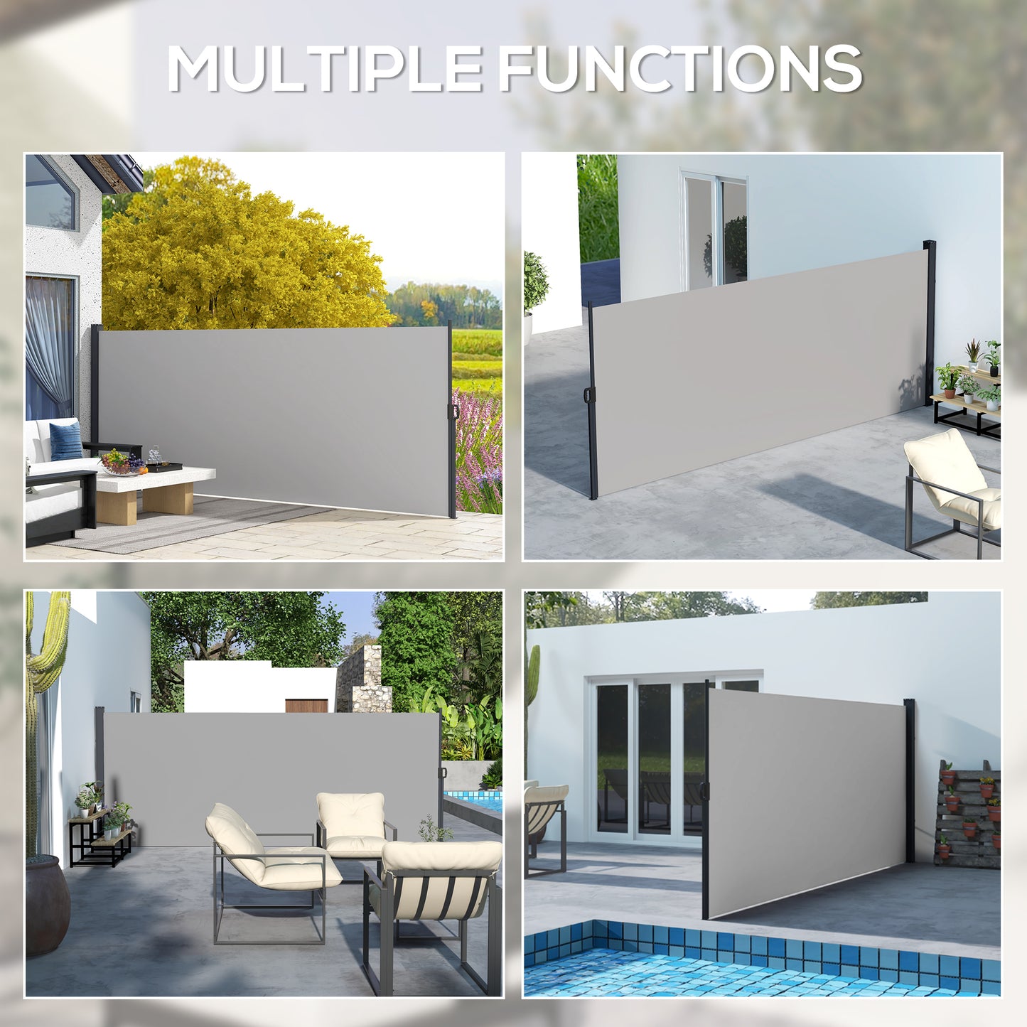 Auvent rétractable latéral 4m x 1,8m pour terrasse
