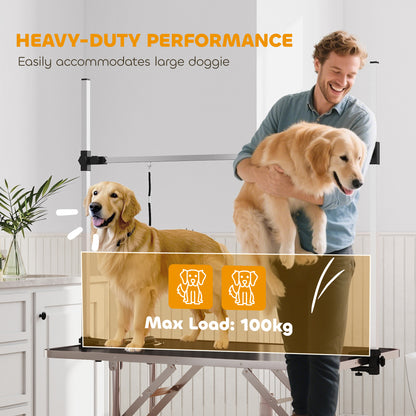 Table de toilettage ajustable pour chiens avec sangles sécurité