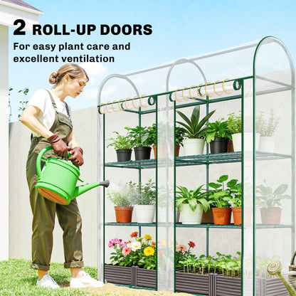 Mini serre portable 3 niveaux 2 portes enroulables