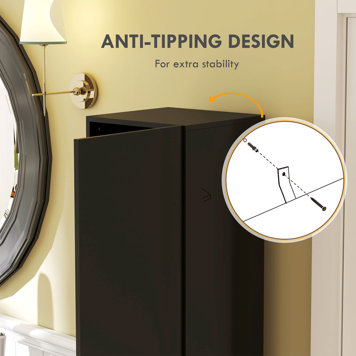 Armoire de salle de bain haute étroite