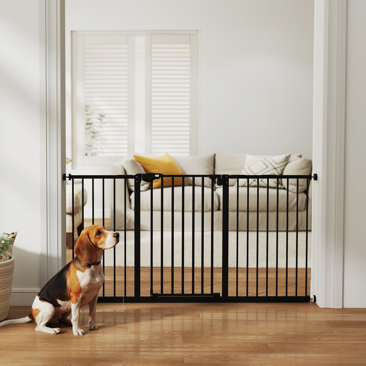 Barrière pour animaux ajustable 29-58 po avec porte