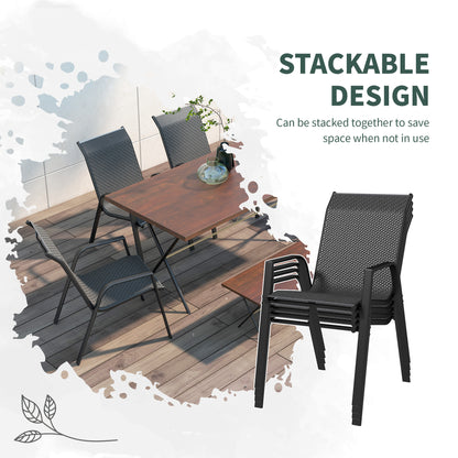 Chaises de jardin empilables rotin set de quatre