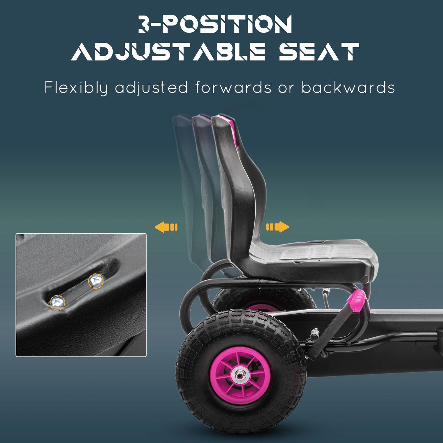 Kart à Pédales Aosom pour Enfants - Cadre Acier avec Freins