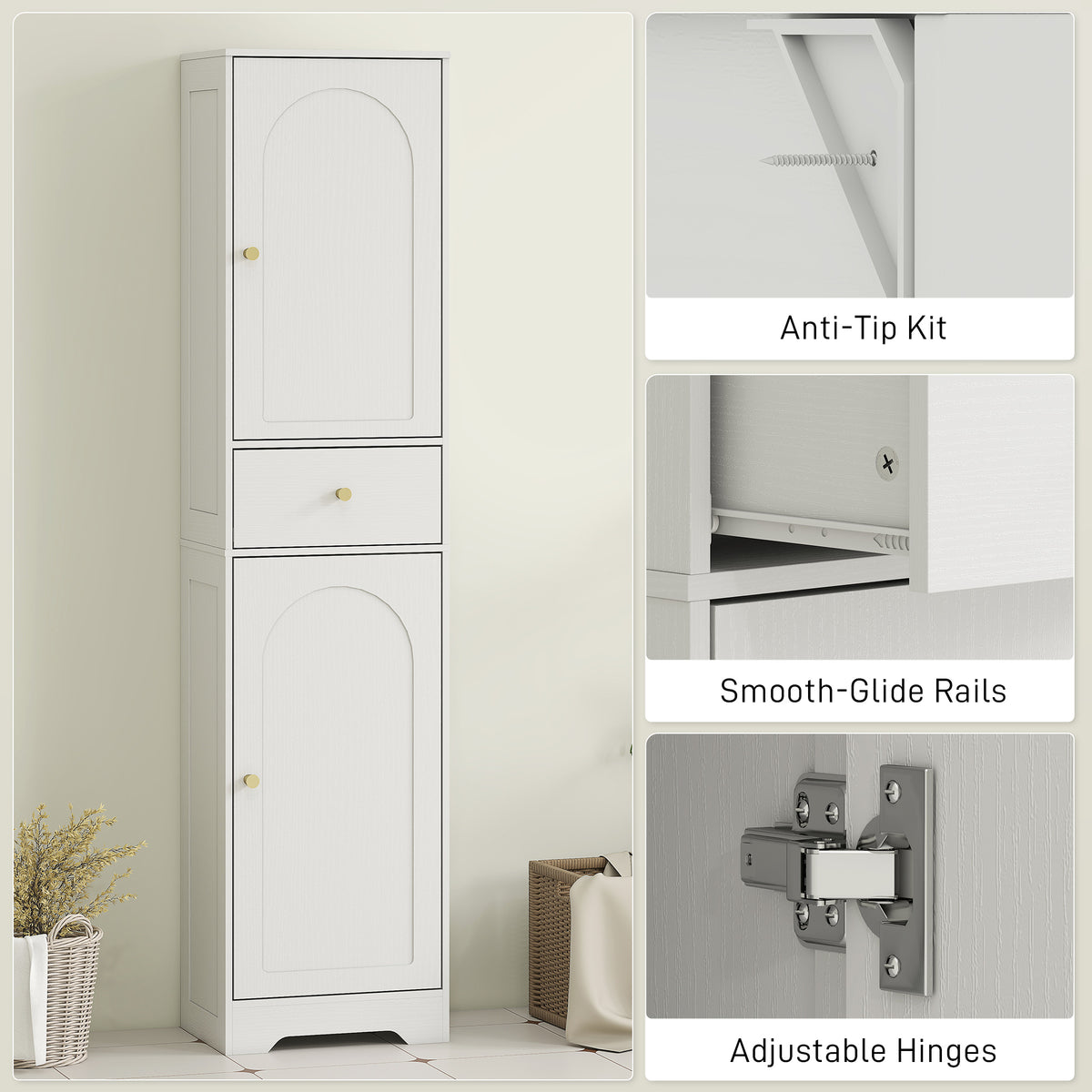Armoire de salle de bain étroite 170 cm