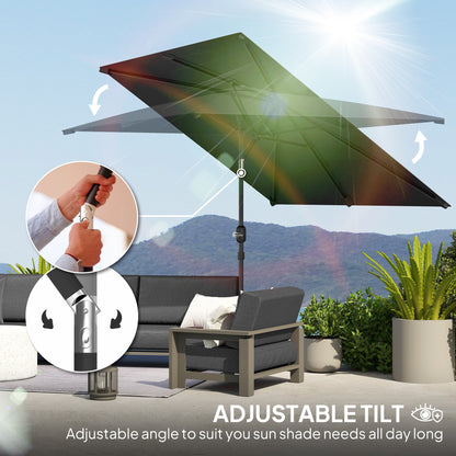 Parasol rectangulaire inclinable avec manivelle 200x290cm