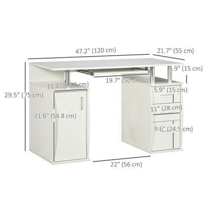 Bureau d'ordinateur avec tiroirs et tablette