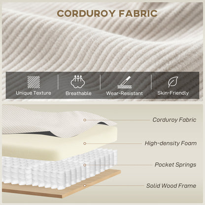Sofa sectionnel en U avec double chaise en velours côtelé