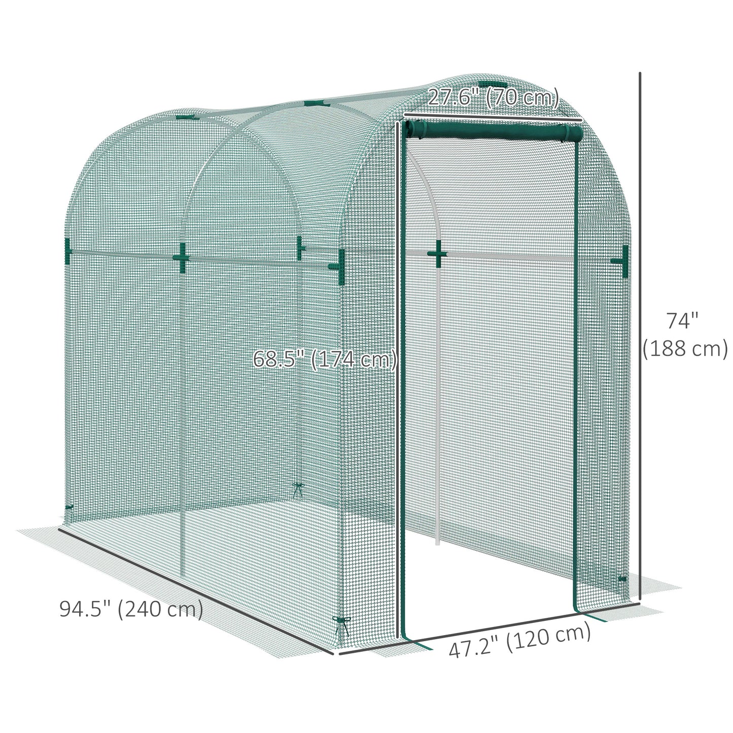 Cage de protection pour cultures avec porte zippée 122 x 244 cm