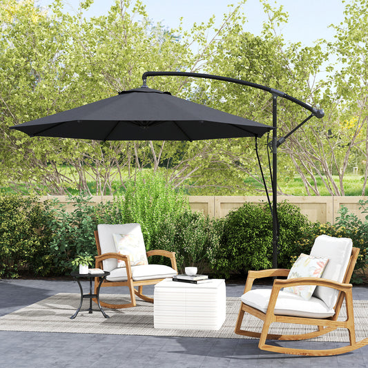Parasol déporté rotatif 360° avec base en croix