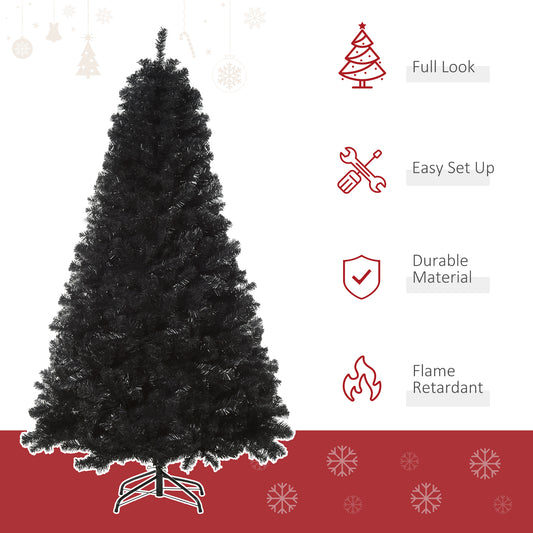Sapin de Noël artificiel 6 pi Douglas réaliste — noir