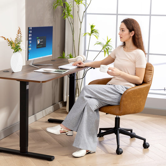 Chaise de bureau pivotante en similicuir hauteur réglable