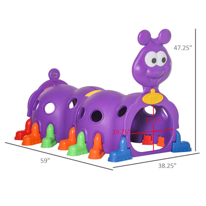 Tunnel de jeu chenille pour enfants 3-6 ans
