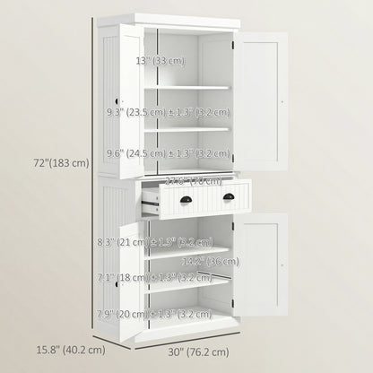 Armoire-garde-manger cuisine 6 niveaux avec tiroir