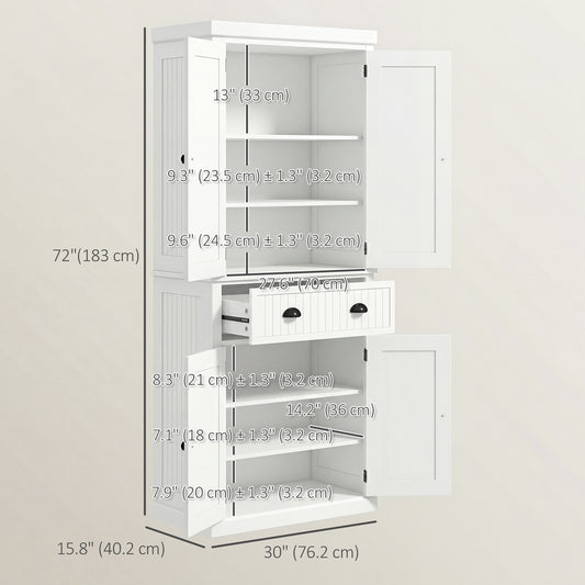 Armoire-garde-manger cuisine 6 niveaux avec tiroir