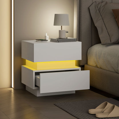 Table de chevet moderne avec station de charge et lumiere