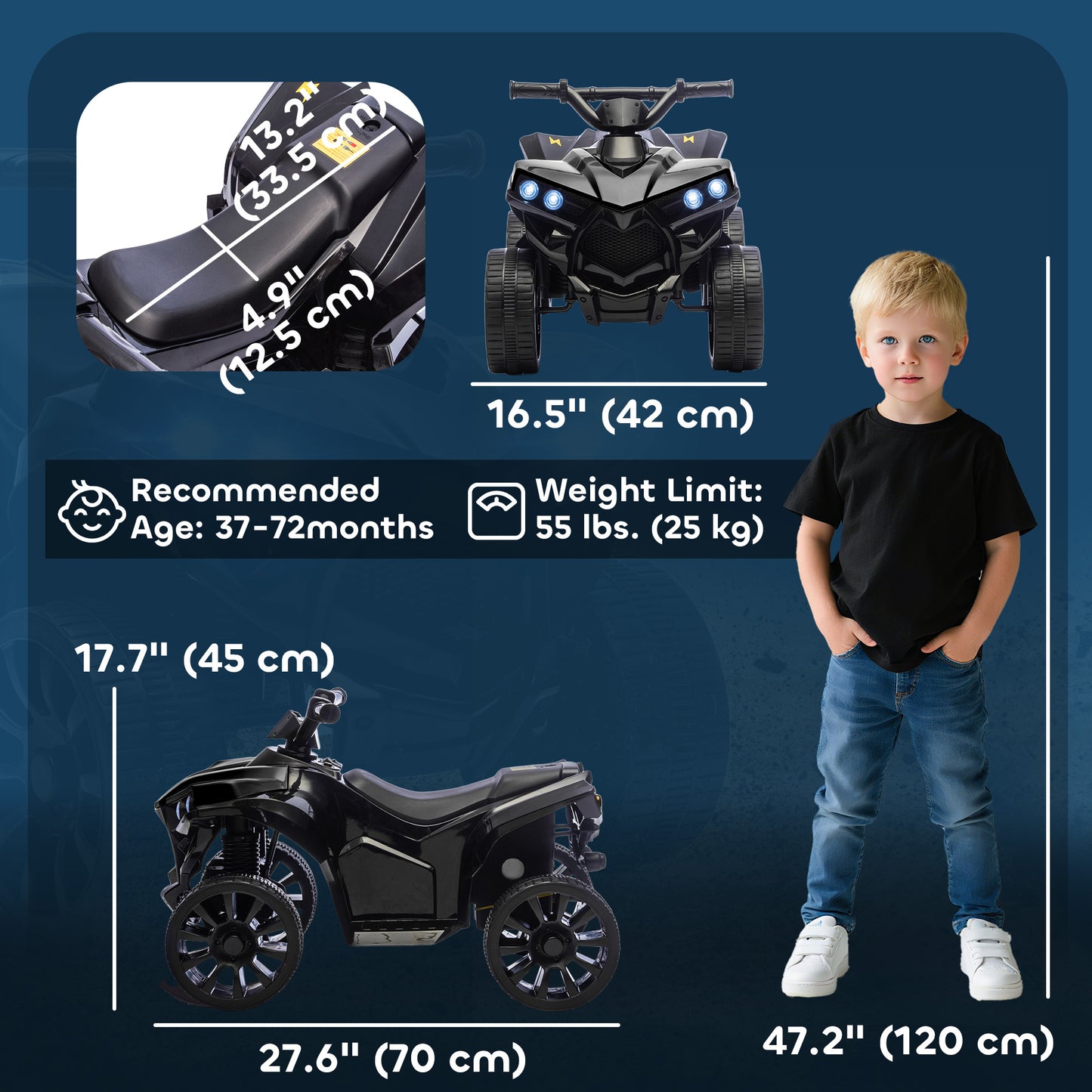 VTT électrique enfant 6V avec musique et phares