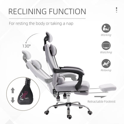 Chaise de bureau ergonomique dossier haut avec repose-pieds