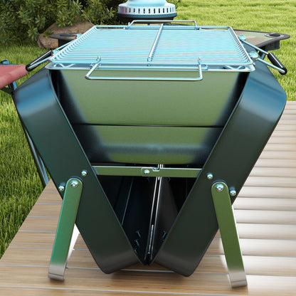 BBQ portable format valise métal charbon