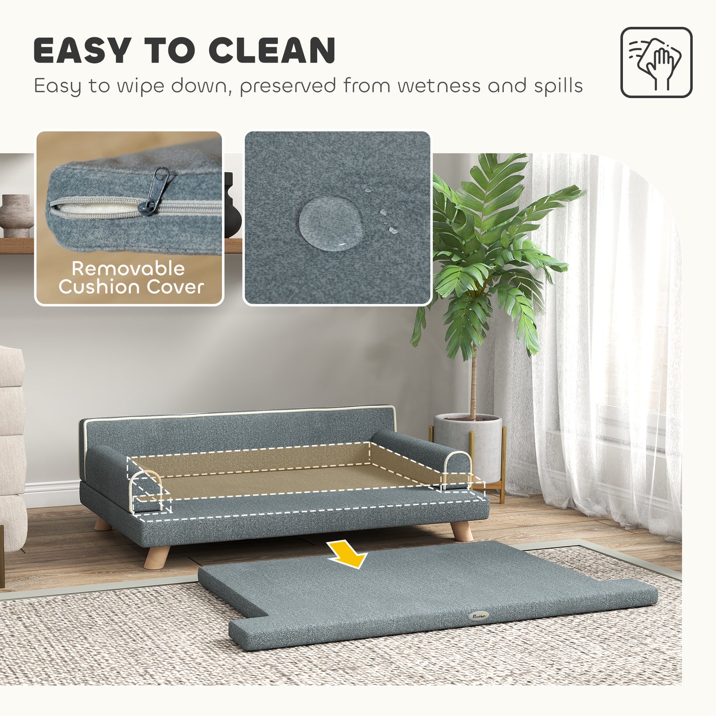 Canapé pour chien surélevé avec coussin lavable