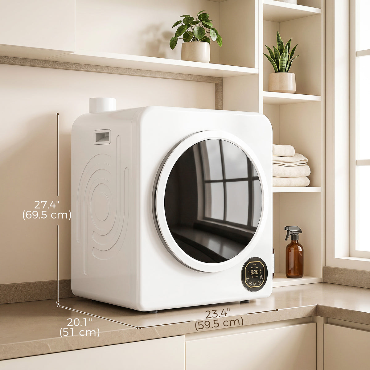 Sécheuse à linge compacte avec cuve en acier inoxydable 8 kg