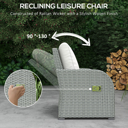 Salon de patio 6 pièces rotin avec fauteuils inclinables