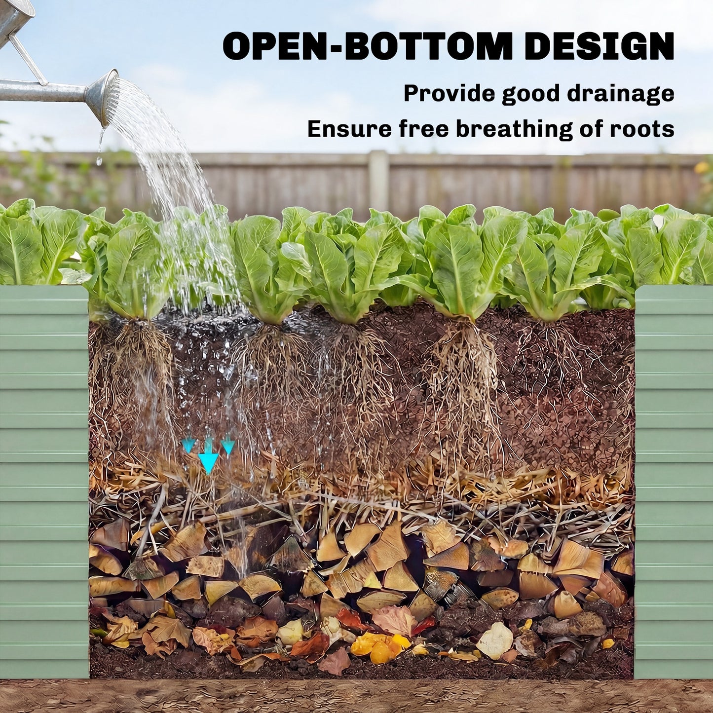 Bac jardinage surélevé galvanisé extra profond 152x91x60cm