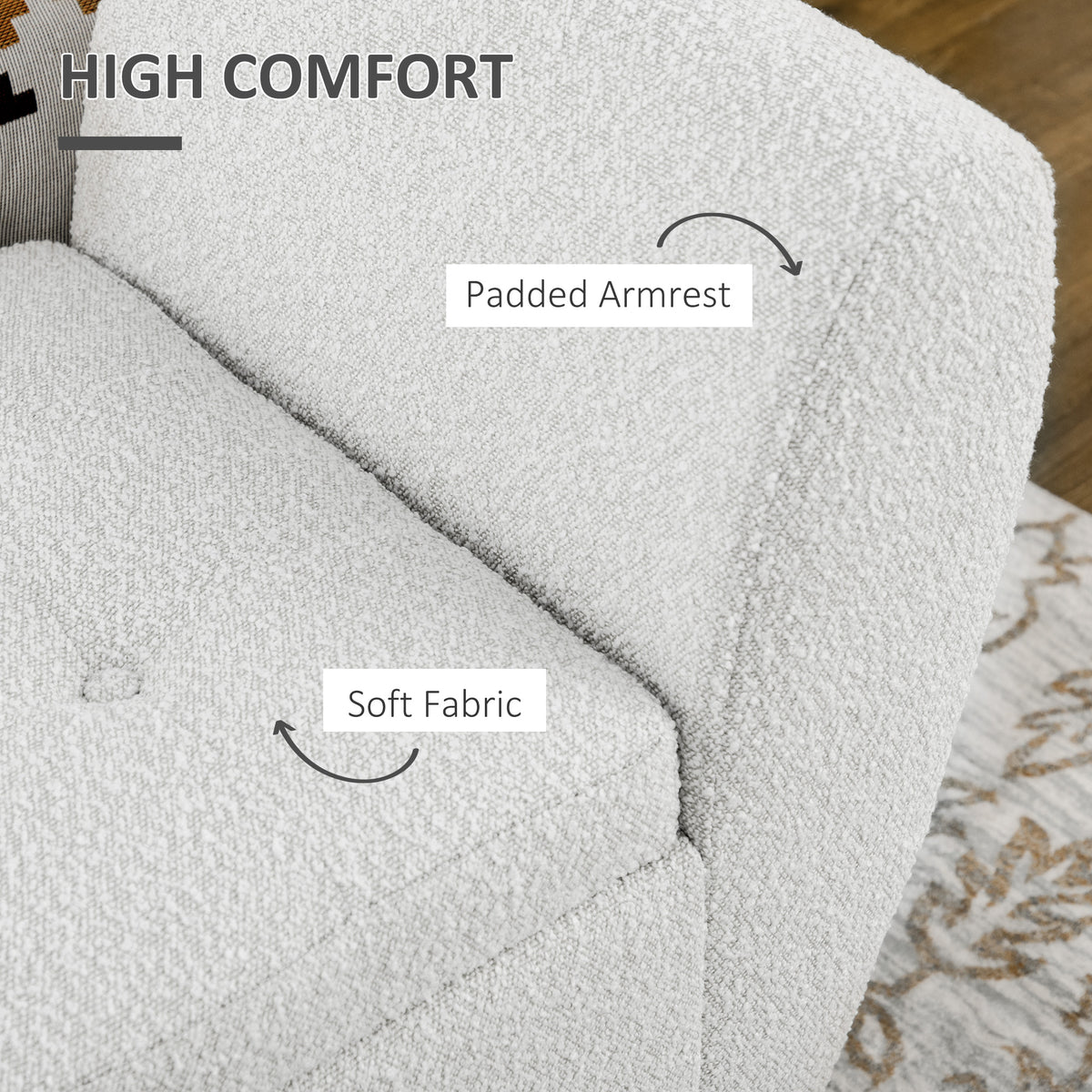Banc de rangement capitonné moderne avec accoudoirs