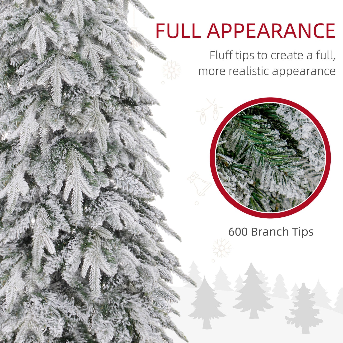 Sapin de Noël artificiel effilé enneigé 1,8 m