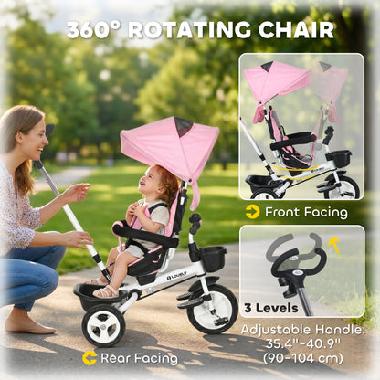 Tricycle évolutif 6-en-1 pour tout-petits avec auvent