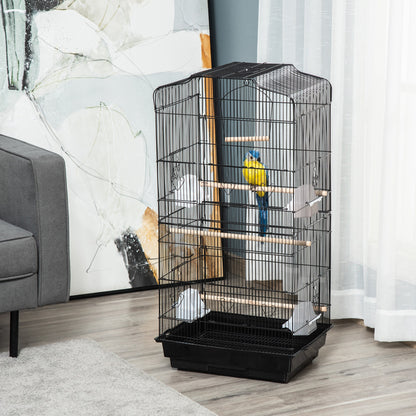 Cage à oiseaux vol libre 2 portes avec perchoirs