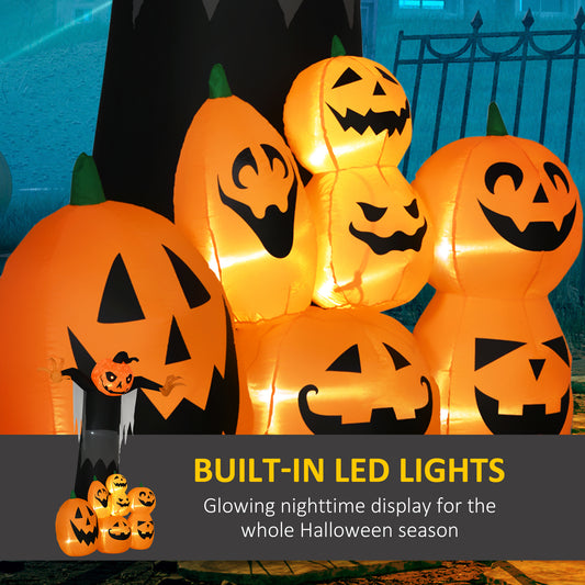Décoration gonflable Halloween citrouille fantôme LED