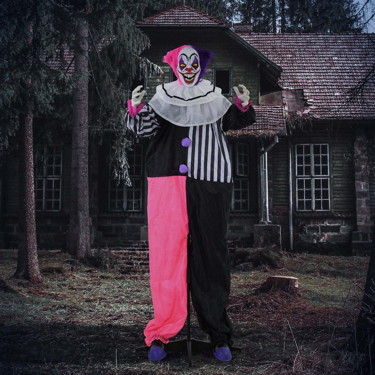 Décoration Halloween clown animé grandeur nature — noir