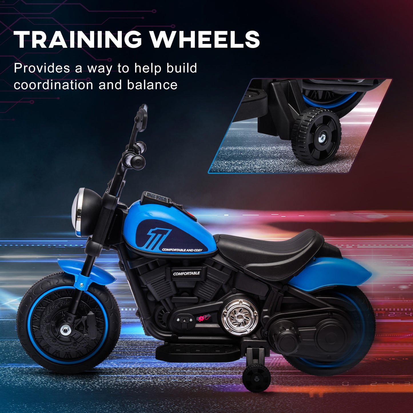 Moto électrique enfant 6V avec roues stabilisatrices