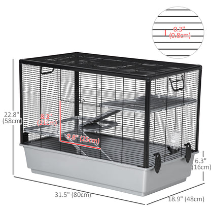 Cage à hamster à 3 niveaux pour petits animaux