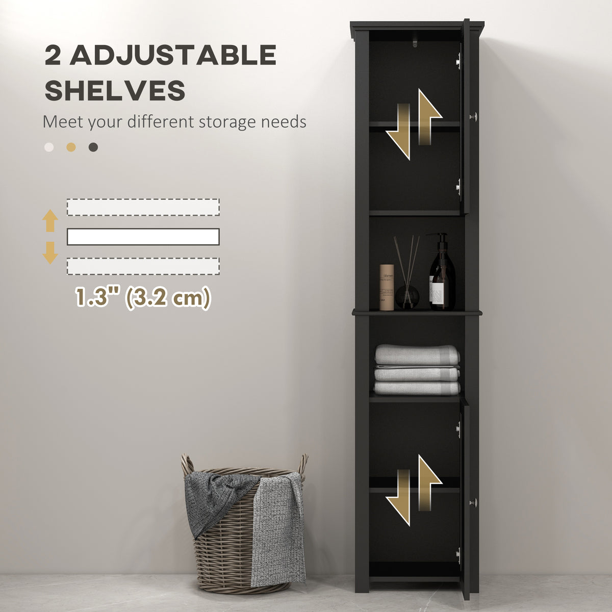 Armoire de salle de bain autoportante haute