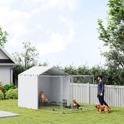 Enclos extérieur pour chien en acier galvanisé