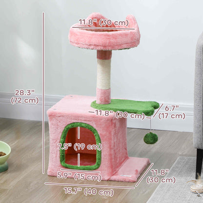 Tour à Chat 71 cm avec Lit Douillet — Rose