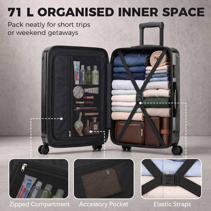 Valise extensible 24 po coque rigide avec roues pivotantes