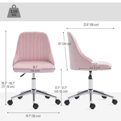Chaise de coiffeuse pivotante en velours réglable