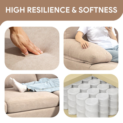 Sofa en U double méridienne 4 places — tissu lin