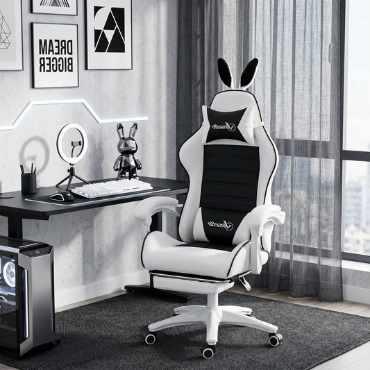 Chaise de gaming ergonomique avec repose-pieds