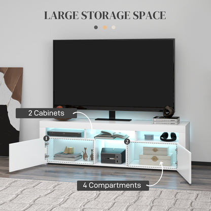 Meuble TV moderne avec lumières LED et rangement