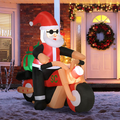 Décoration gonflable Noël Père Noël moto 5,5 pi