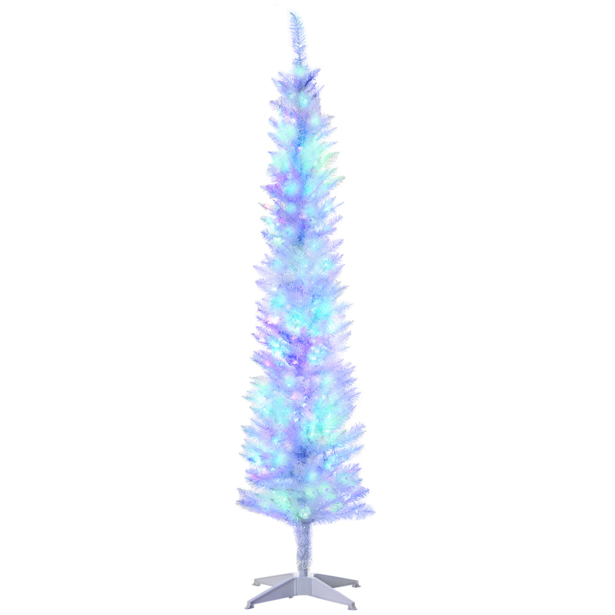 Arbre de Noel artificiel mince preillumine lumieres LED
