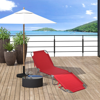 Chaise longue pliante extérieure à dossier réglable