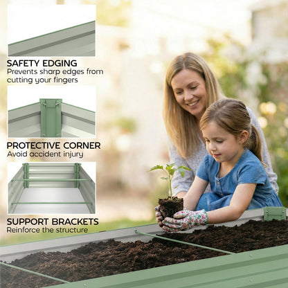 Bac surélevé galvanisé 8'x2'x1' pour jardin