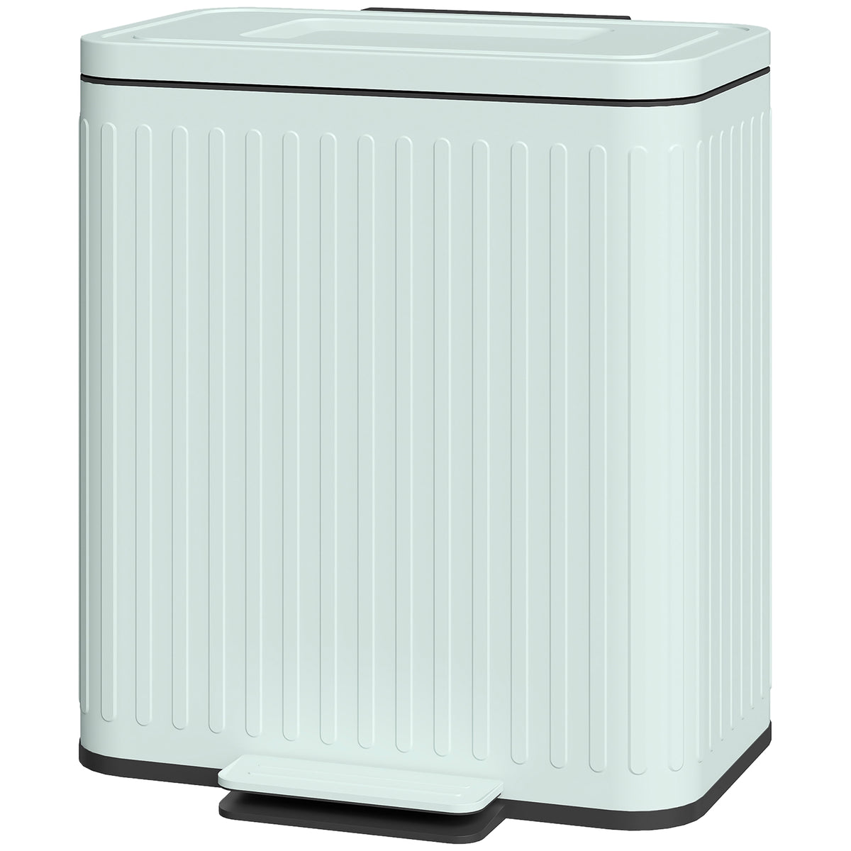 Poubelle double 40 L à couvercle silencieux