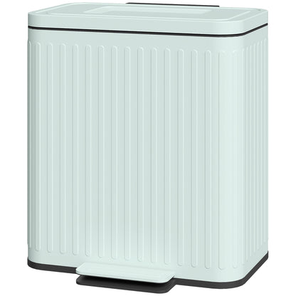 Poubelle double 40 L à couvercle silencieux
