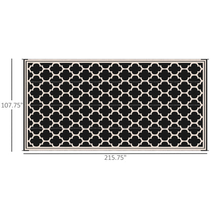 Tapis extérieur réversible 274 x 549 cm — noir