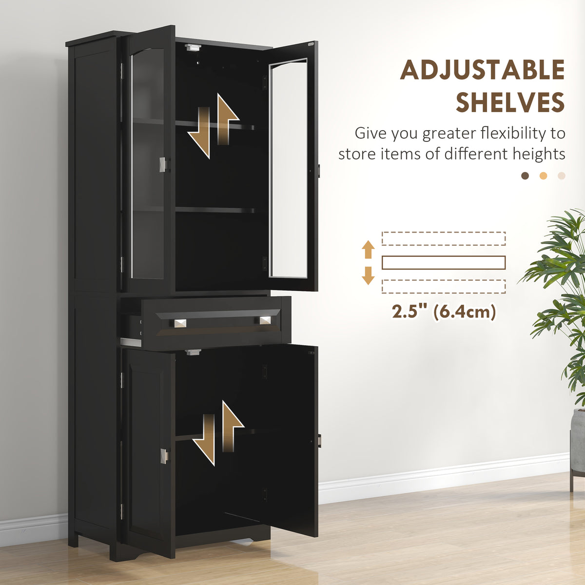Armoire Pantry 4 portes 160 cm rangement cuisine
